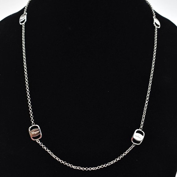 Salvatore Ferragamo Jewelry - FERRAGAMO: Silver, Metal "Vara" Toggle Necklace mv